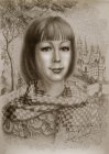 \"Portrait of the poetess Yulia Odintsova\", 43x30.7 cm, graphite pencil on paper, 2022-2023.